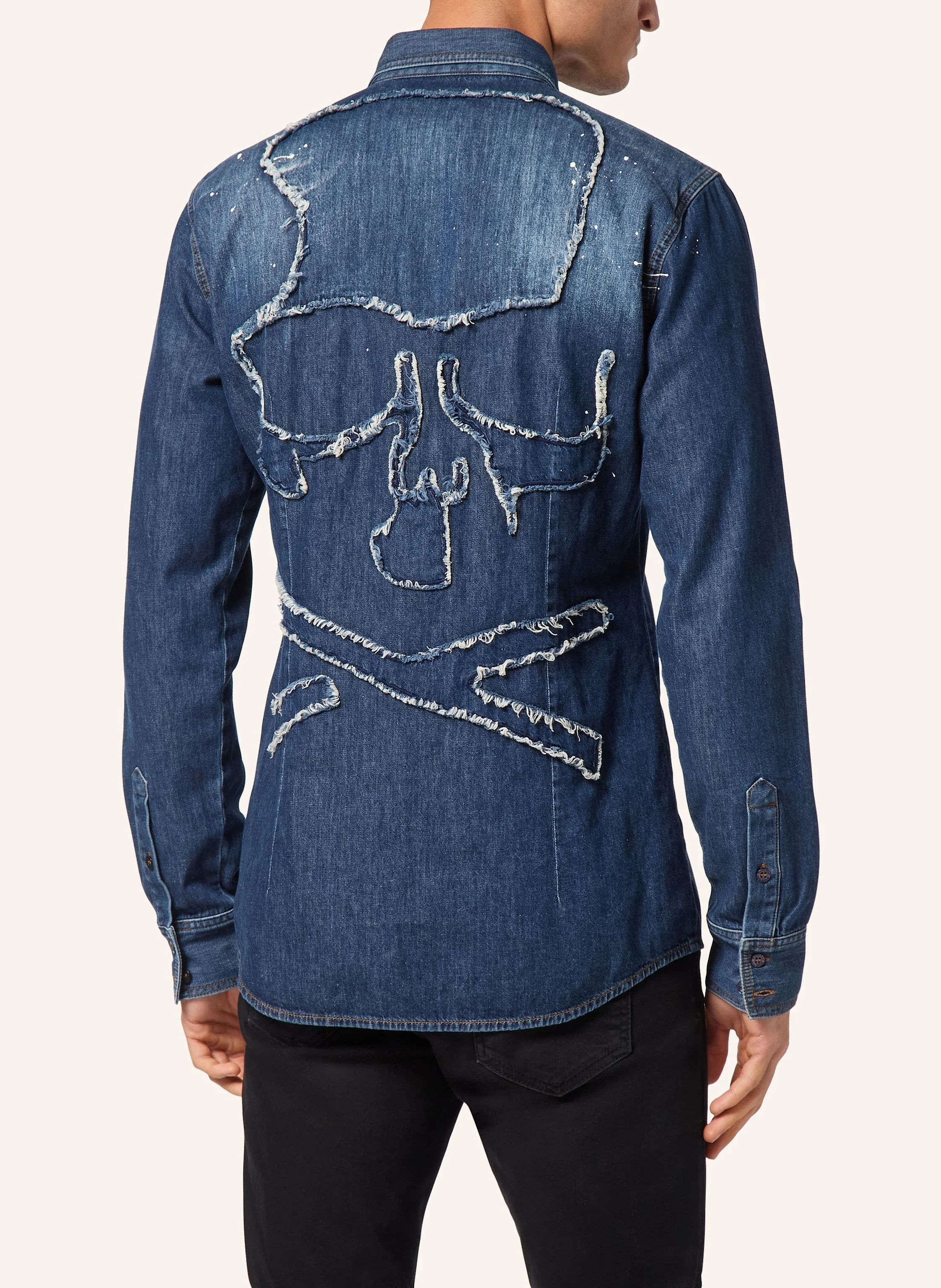 PHILIPP PLEIN Jeanshemd SKULL&BONES