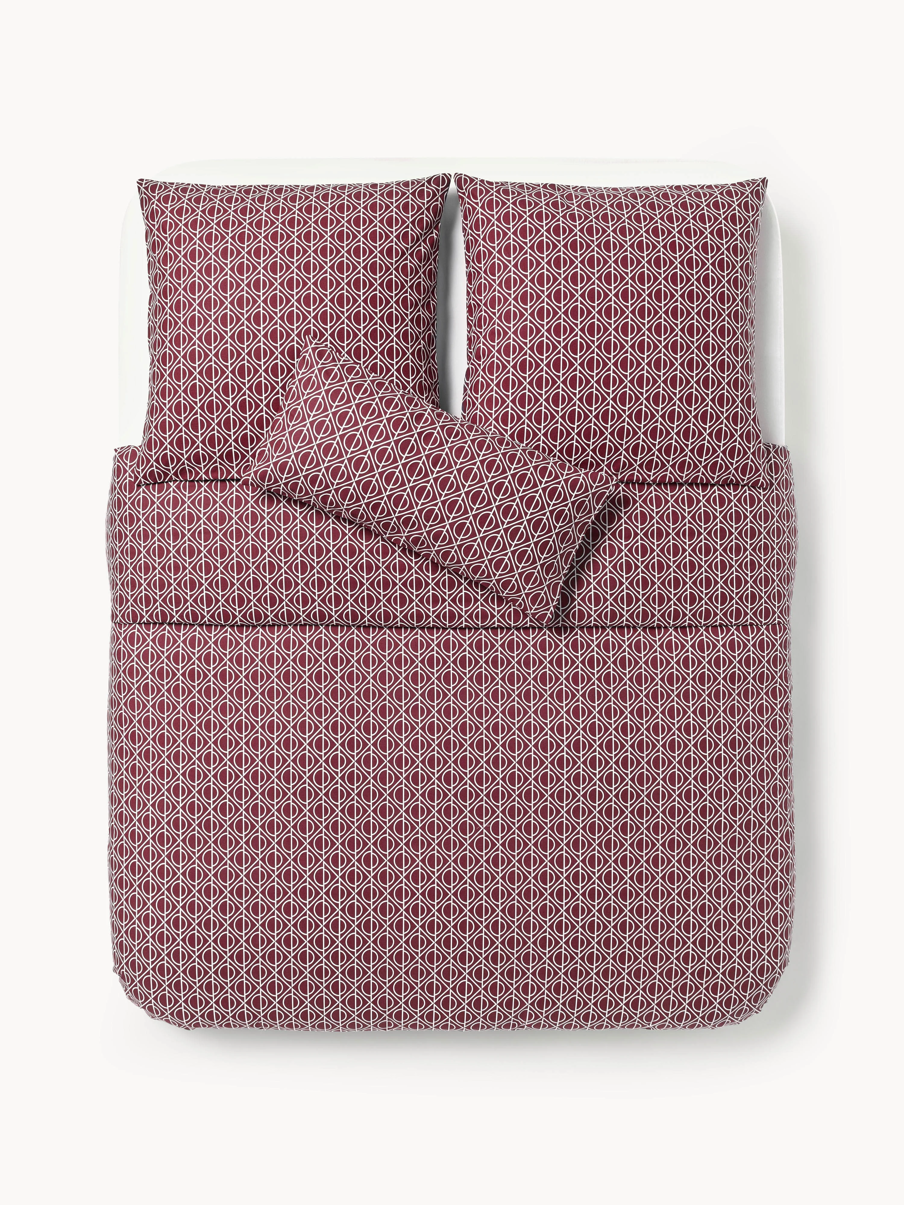 Katoenen dekbedovertrek Jella met geometrische print