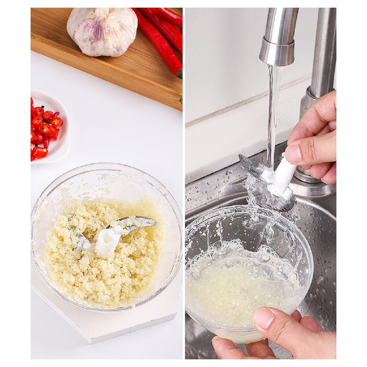 5-tlg Multischneider Zerkleinerer Mixer Rührer 600ml Hacker