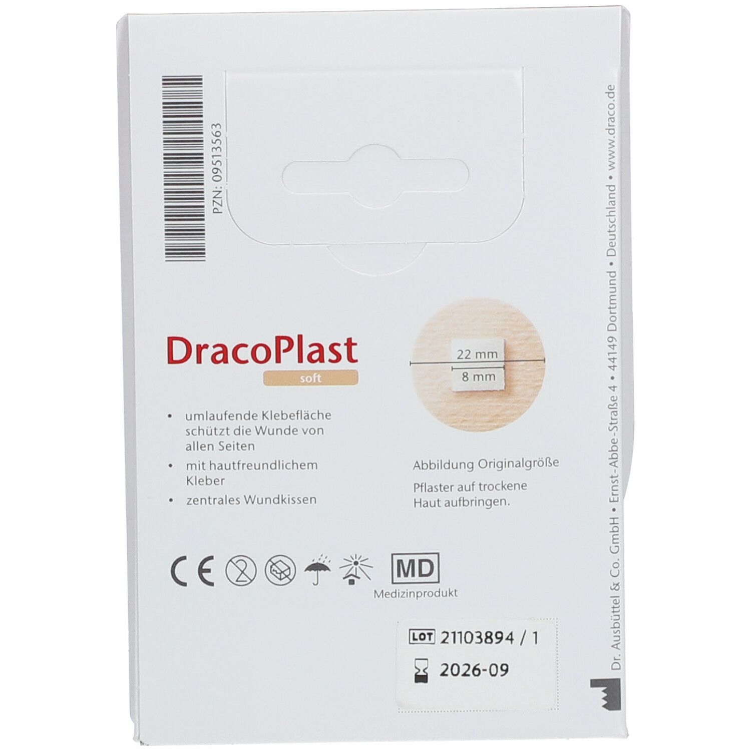 Dracoplast Soft Rundpflaster hautfarben 2,2 cm