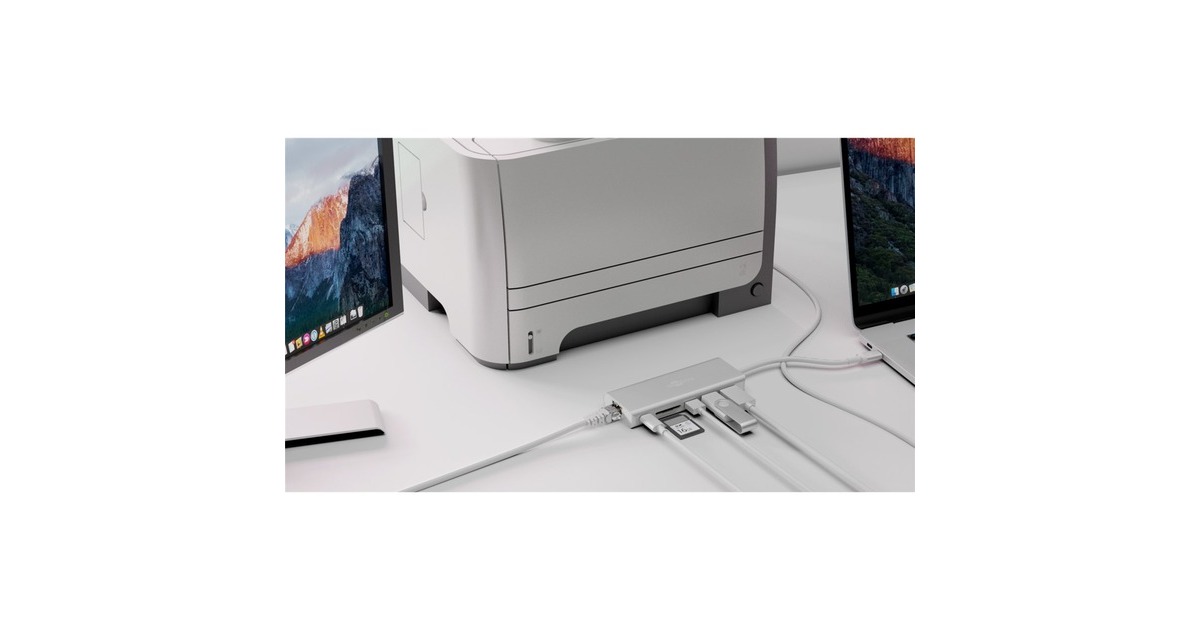 goobayUSB-C Multiport Adapter HDMI 4k30Hz + PD 60W  (Aluminium, HDMI | USB | CR | RJ45 | PD)