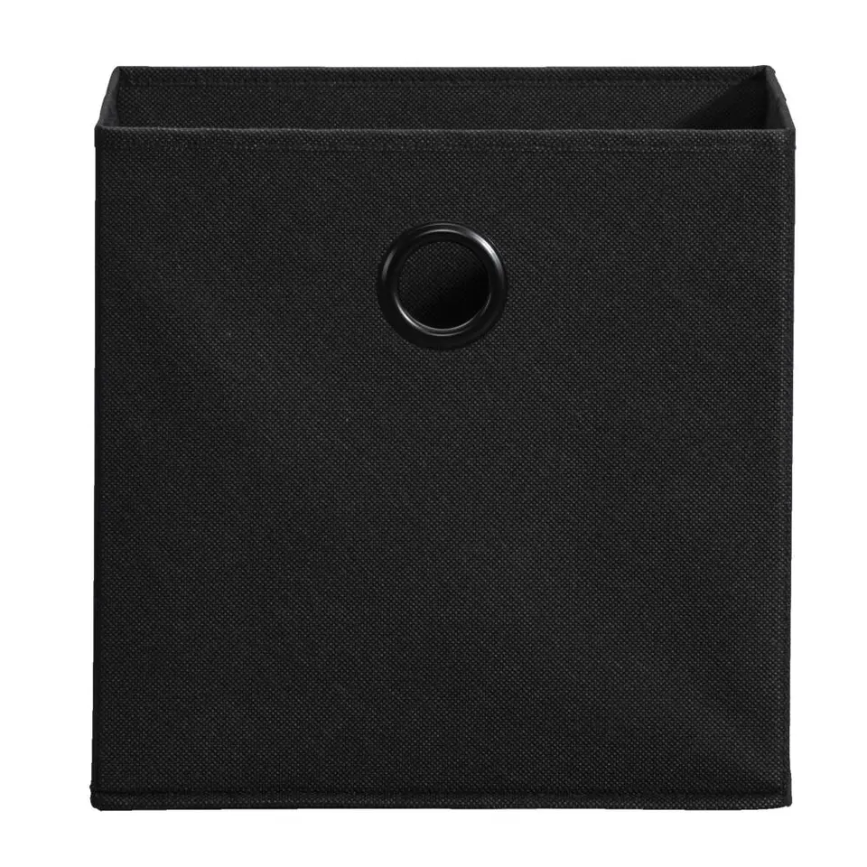 Opbergbox Kenzi stof - zwart - 31x31x31 cm