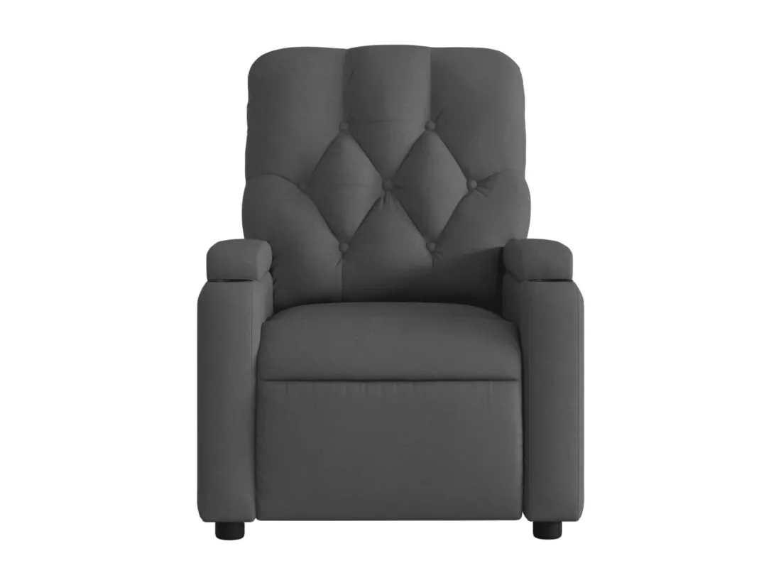 Fauteuil de massage inclinable Gris foncé Tissu