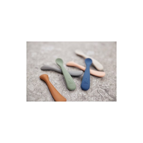 Cuillère souple silicone rose pale (2pcs