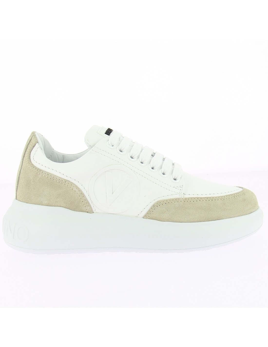 valentino Baskets compensées femme bounce 3 cuir blanc