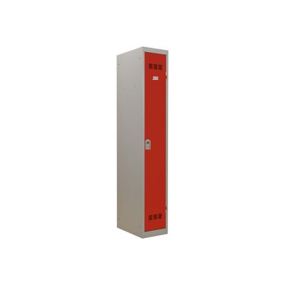 Vestiaire Industrie Propre - 1 porte - 180 x 30 x 50 cm - gris/rouge