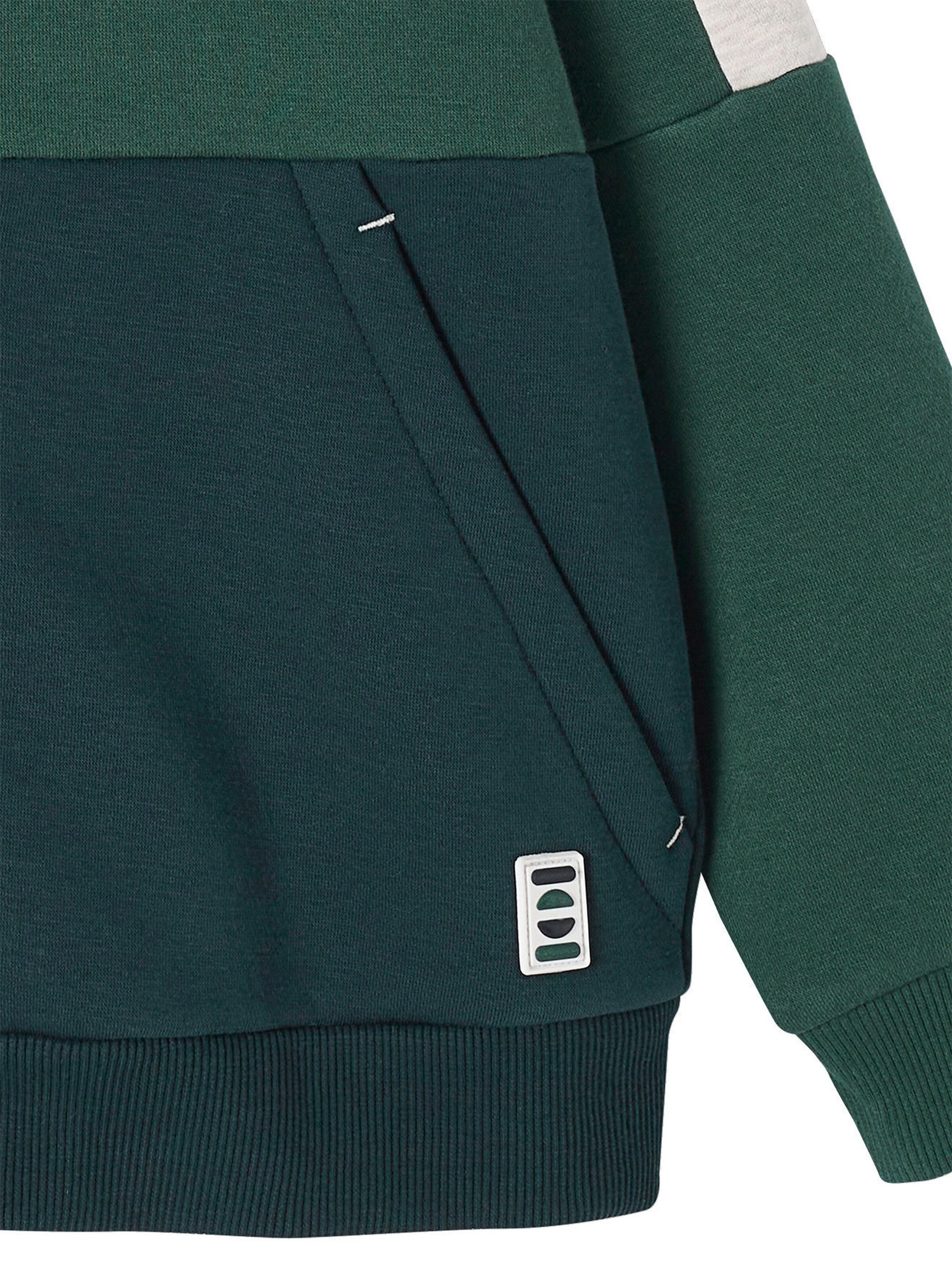 Vertbaudet Jungen Kapuzensweatjacke tannengrün