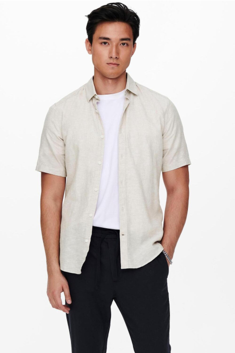 Only & Sons beige heren overhemd