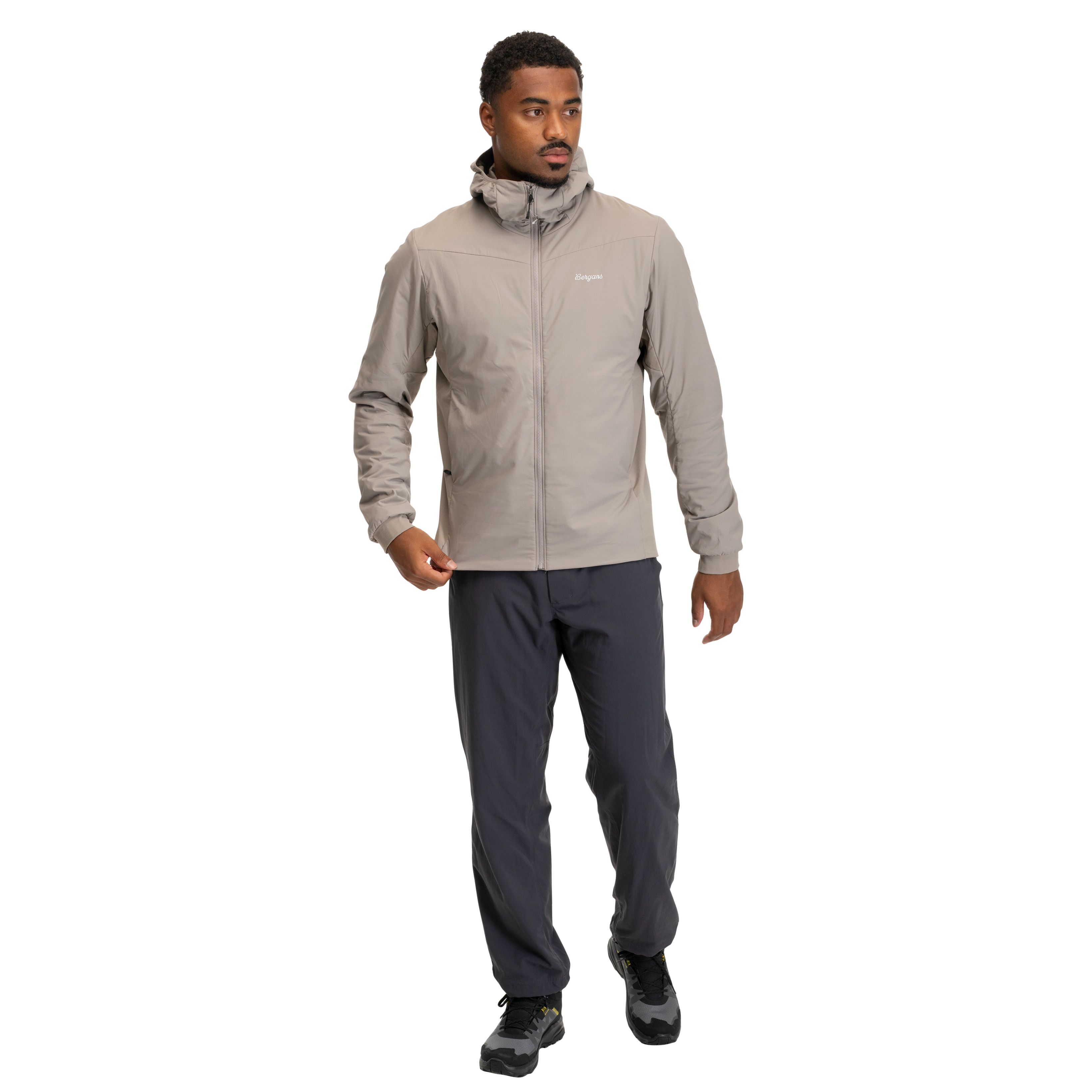 Holo Insulated Hood Jacket Men Rock Taupe
