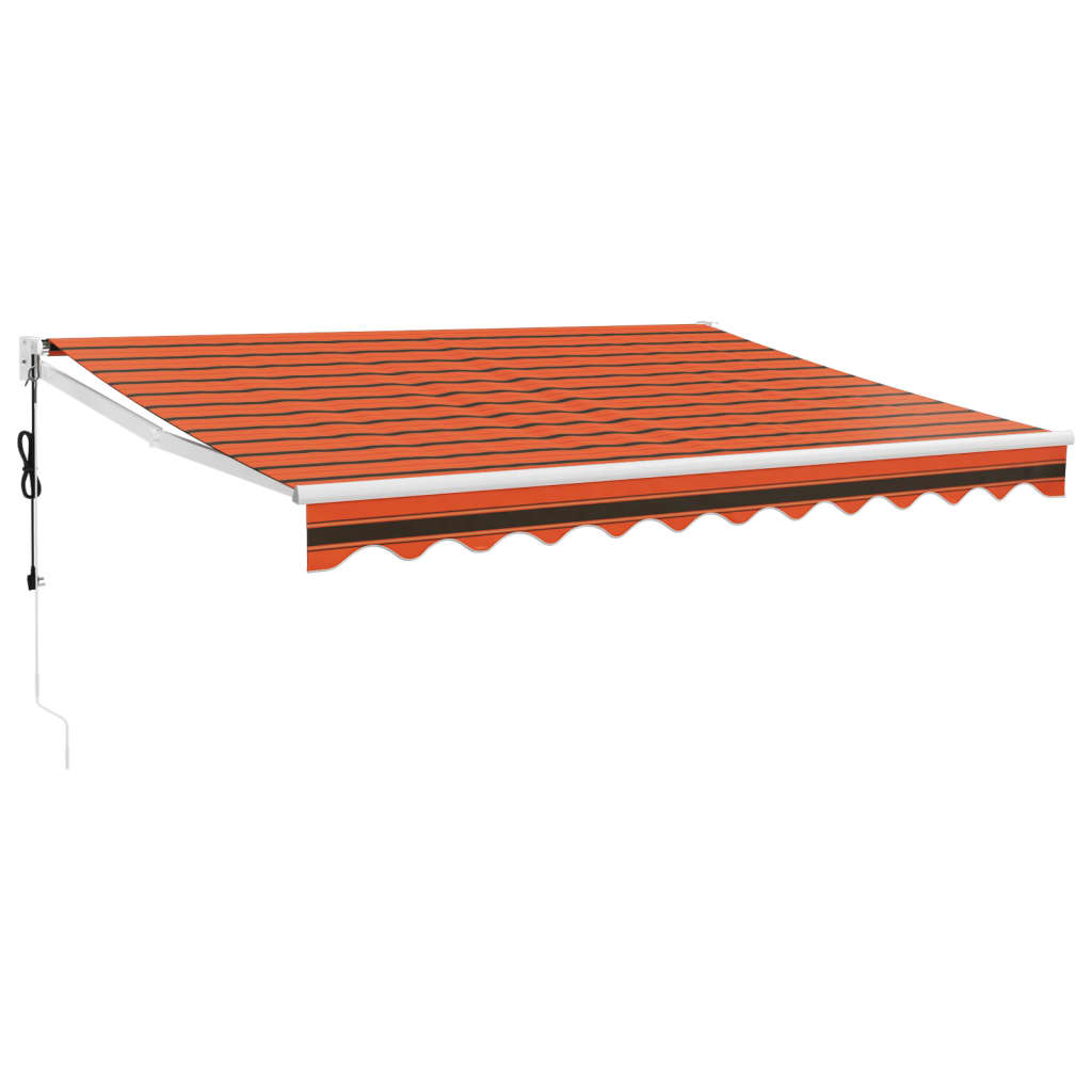 Auvent rétractable automatique orange et marron 3,5x2,5 m