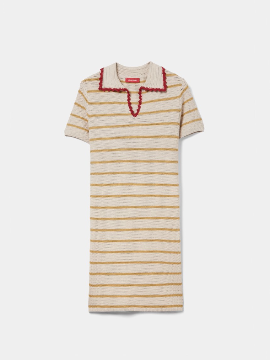 Vestido em malha às riscas