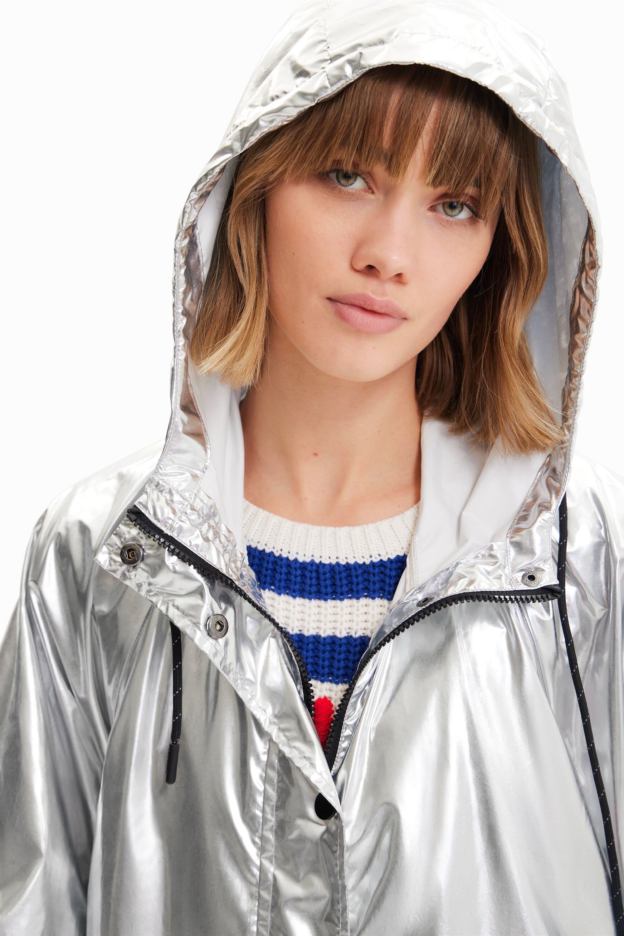 Imperméable lamé métallisé