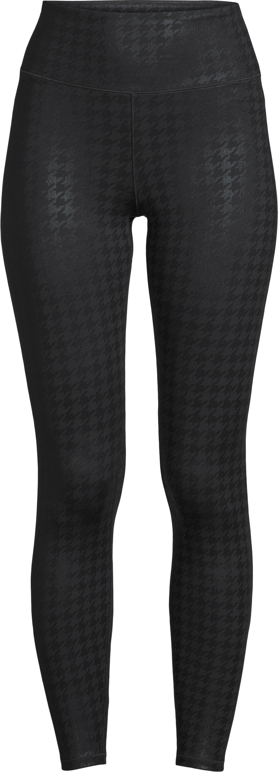 Sandy High Waist Printed Tights Dame Houndstooth Shiny Black