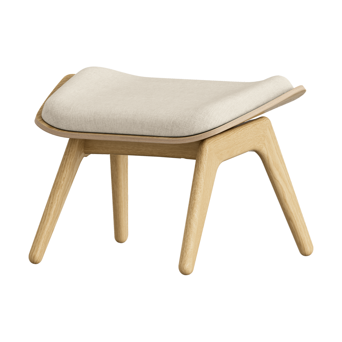 Ottoman houten voetenbank The Reader - naturel eiken White Sands