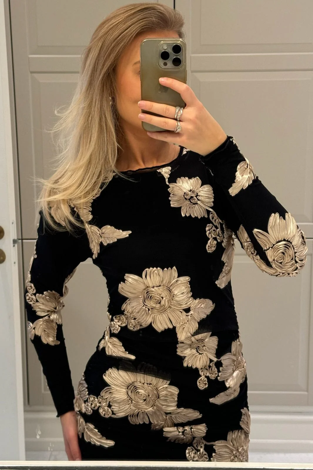 BYIC Majaic Mesh Dress A23773 blackbf black beige flower