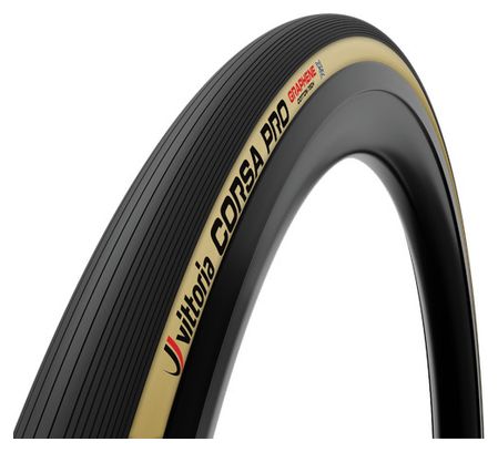 Pneu Route Vittoria Corsa Pro 700 mm Tubeless Ready Souple Graphene G2.0   Silica Compound Flancs Beiges