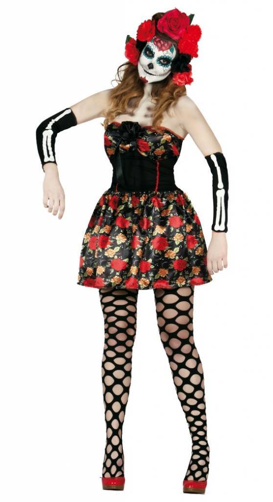 Halloween Kostuum Dames Jurk Skelet Day Of The Dead