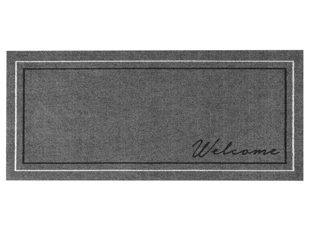 Tapis d'entrée welcome gris - 66x150 cm