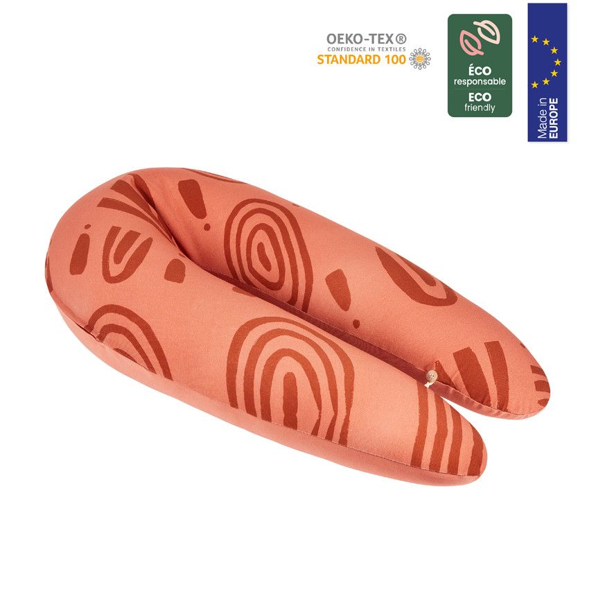 Coussin de grossesse B.Love - Earth terracotta - Ecru