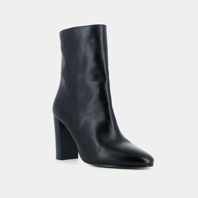 Bottines à talons  en cuir noir