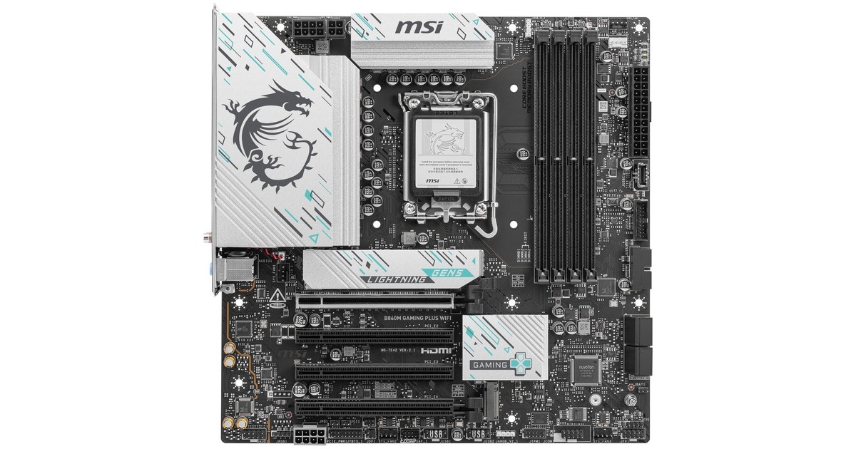 MSIB860M GAMING PLUS WIFI socket 1851 moederbord  (RAID, 5Gb-LAN, Wi-Fi 7, BT, Sound, µATX)