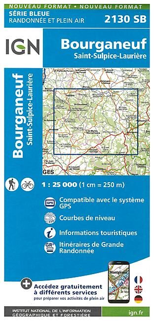 IGN - 2130 SB BOURGANEUF ST SULPICE 1 25 000