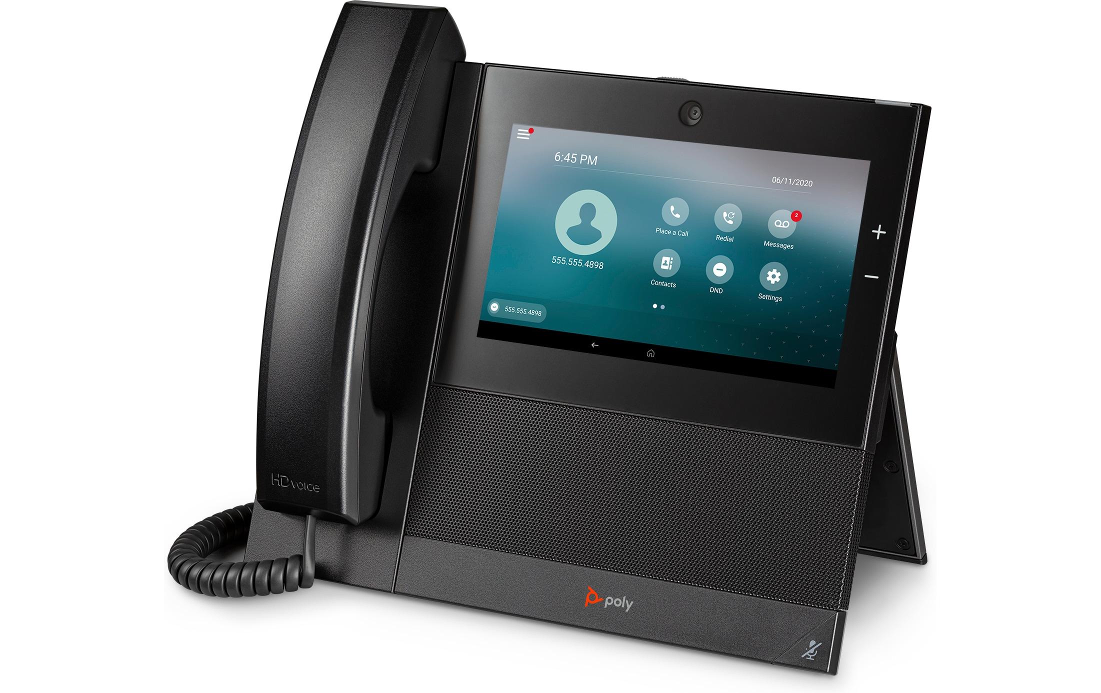 Tischtelefon Poly CCX 700 SIP Schwarz<br>Business-Media-Tischtelefon mit Farb-Touchscreen und 4 Mpx Kamera
