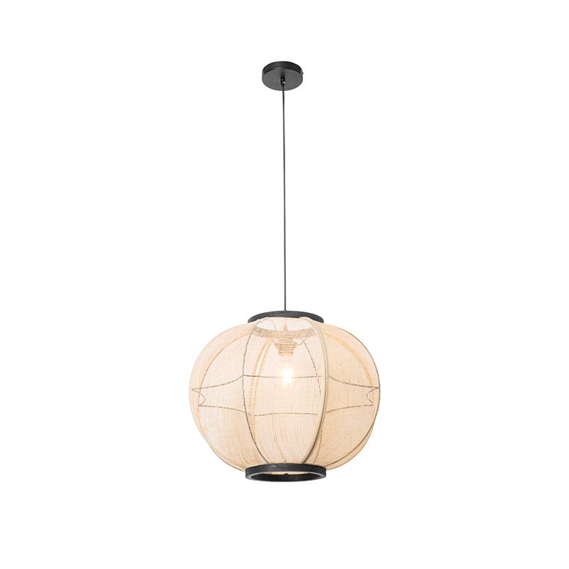 Oosterse hanglamp bruin stof 48 cm - Rob