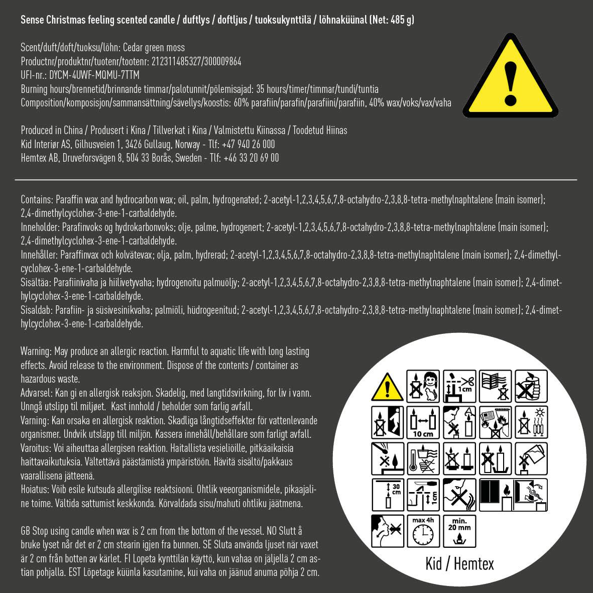 Duftlys multi rød - 485 g