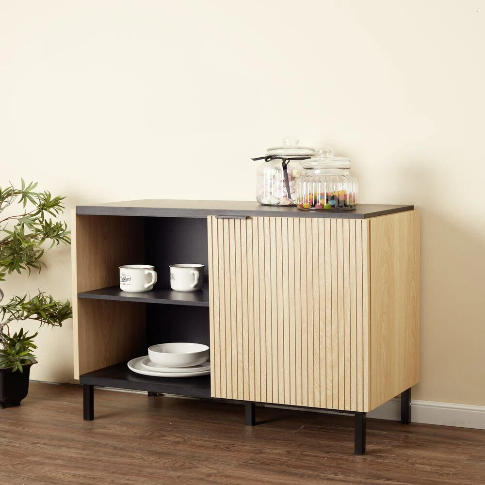 Buffet Markus 80x36,5x76cm bois coloris naturel et acier noir
