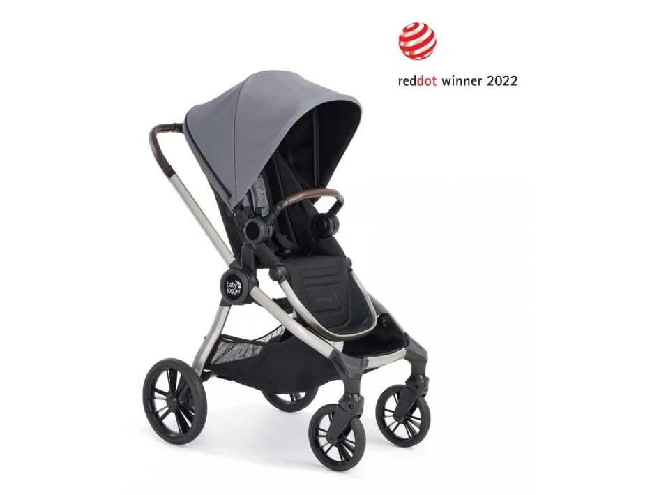Baby Jogger City sights, Baldakin, Traditionel barnevogn, Ethvert køn, Solidt hjul, Sammenfoldelig, Sort, Grå