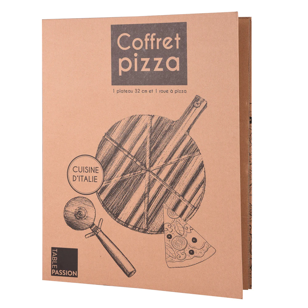Coffret Pizza 2 pièces (plat + roulette) Table passion