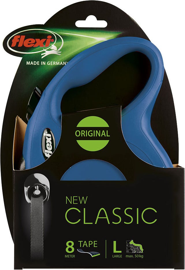 Flexi rollijn Classic Tape L blauw 8 m