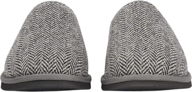 Lovelies DARWIN WOOL - OPEN WOOL SLIPPERS WITH SHEARLING LINING Black/white