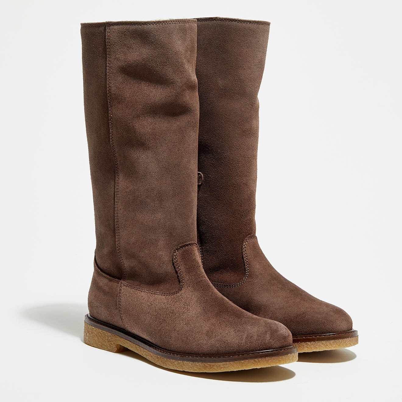 Bonpoint Bottes Wild en Velours de Cuir marron