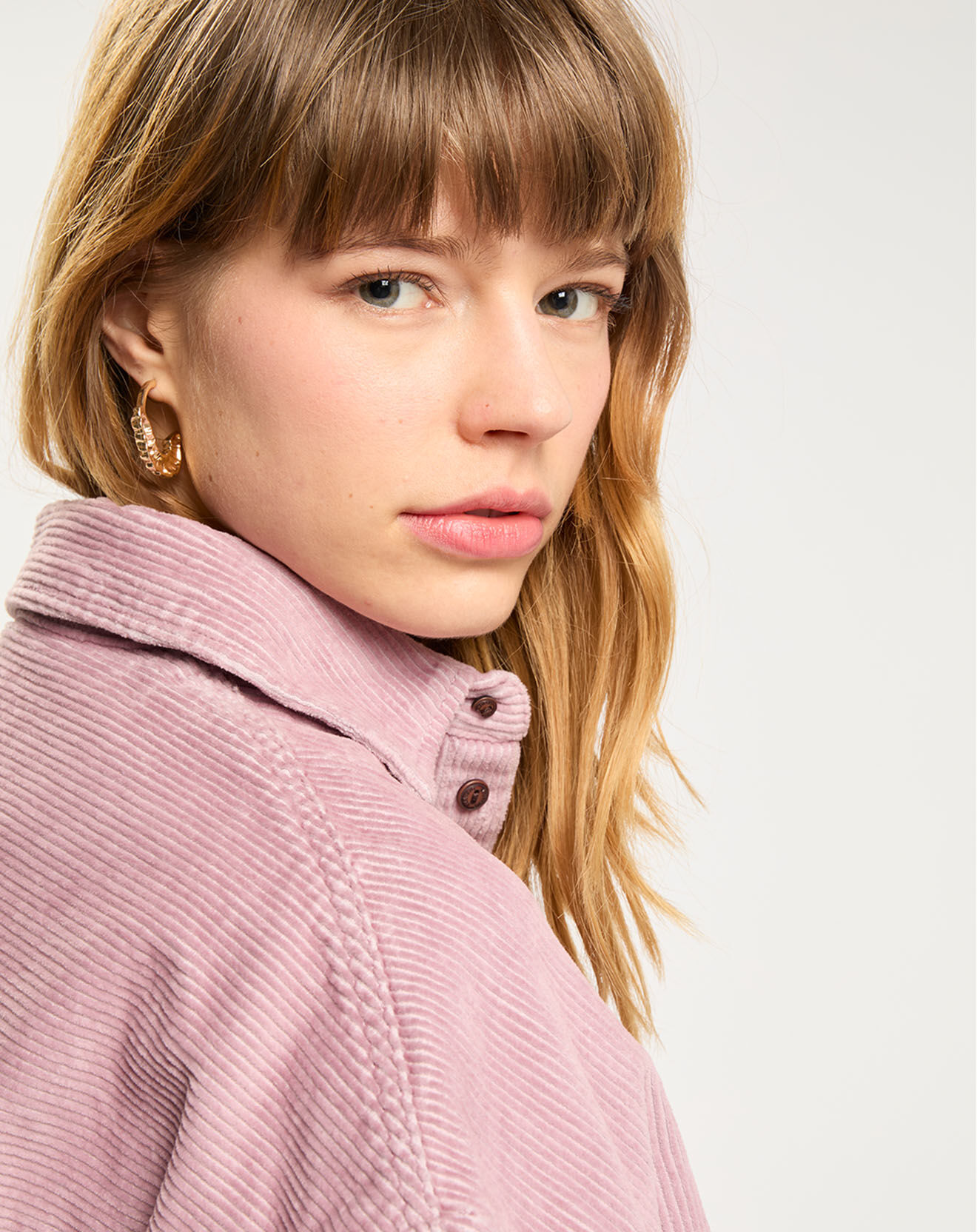 Element Robe en Velours côtelé rose