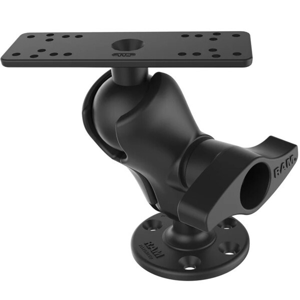 Support RAM avec plaque 6.25 x 2 avec base à boule D et bras court