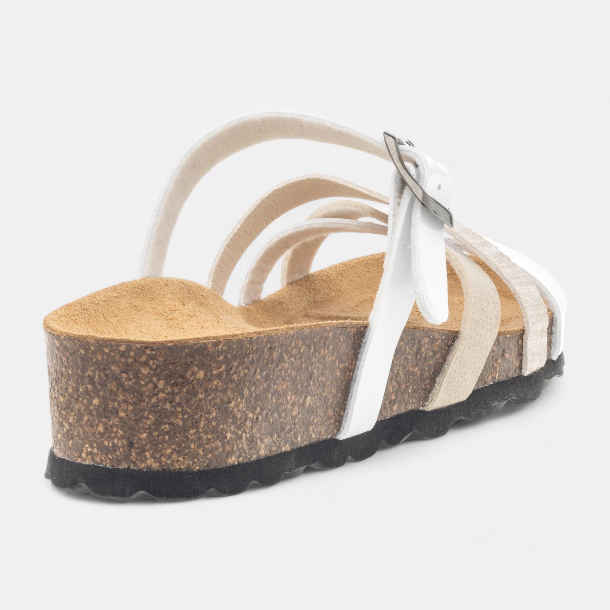 Mules semelle liège Femme blanc