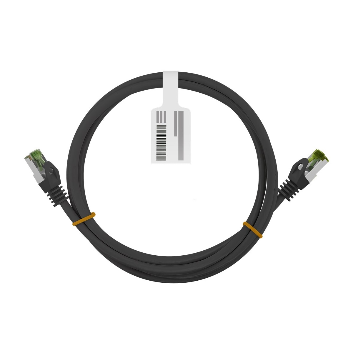 RJ45 patchkabel med CAT 8.1 S/FTP råkabel, AWG 26, svart