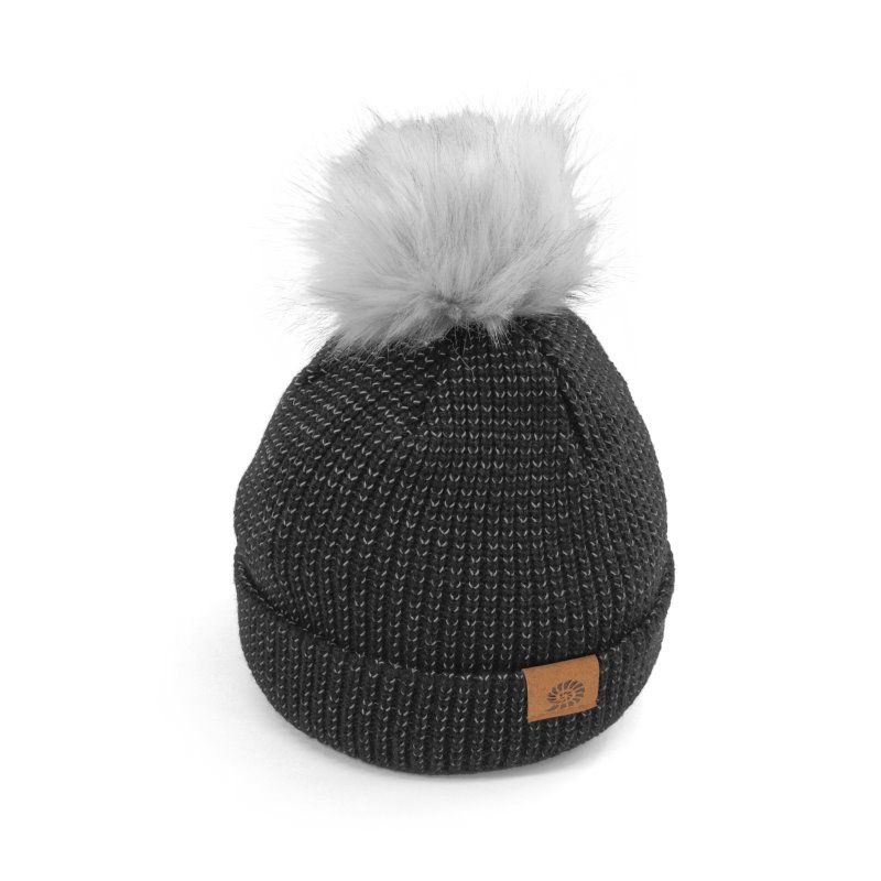 Beanie 'Reflective' schwarz mit Bommel