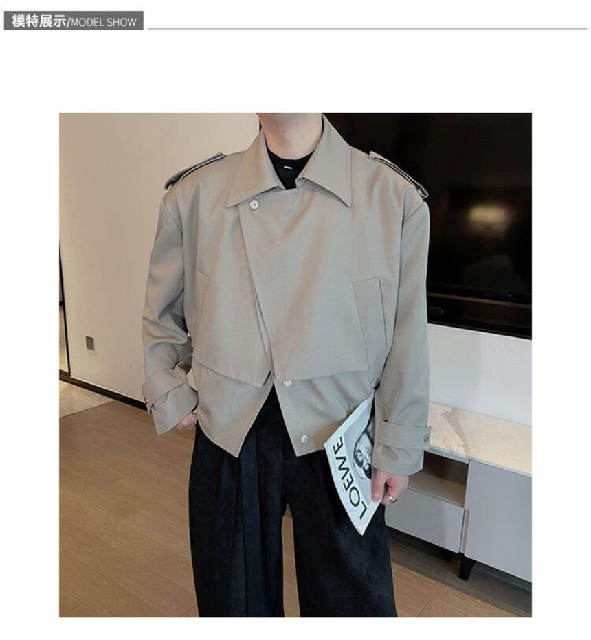 Freehop - Mock tweedelig trenchcoat met kraag en knoopsluiting