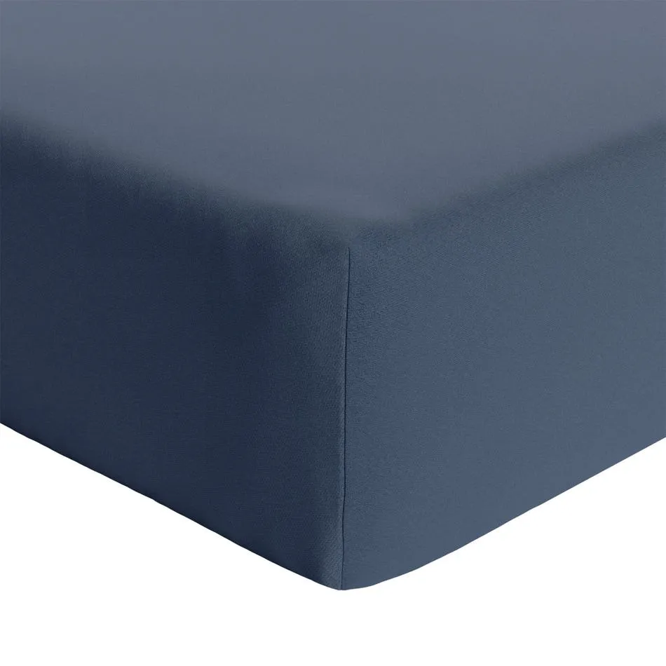 Origami Maison Ensemble 3 Draps Contour pour Lit de Bébé - Marine  Bleuets  Ivoire