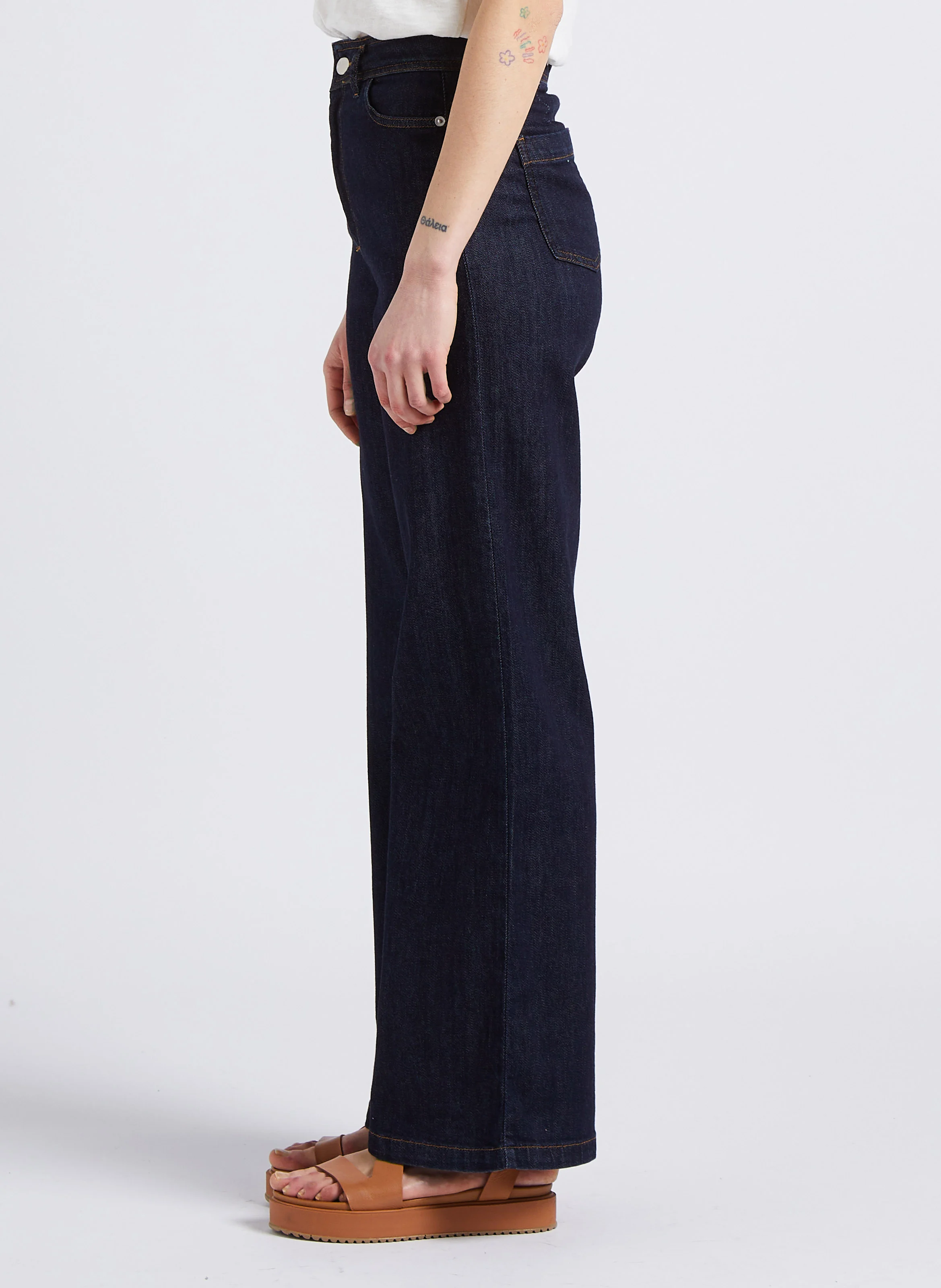 Jean flare en coton| Bleu