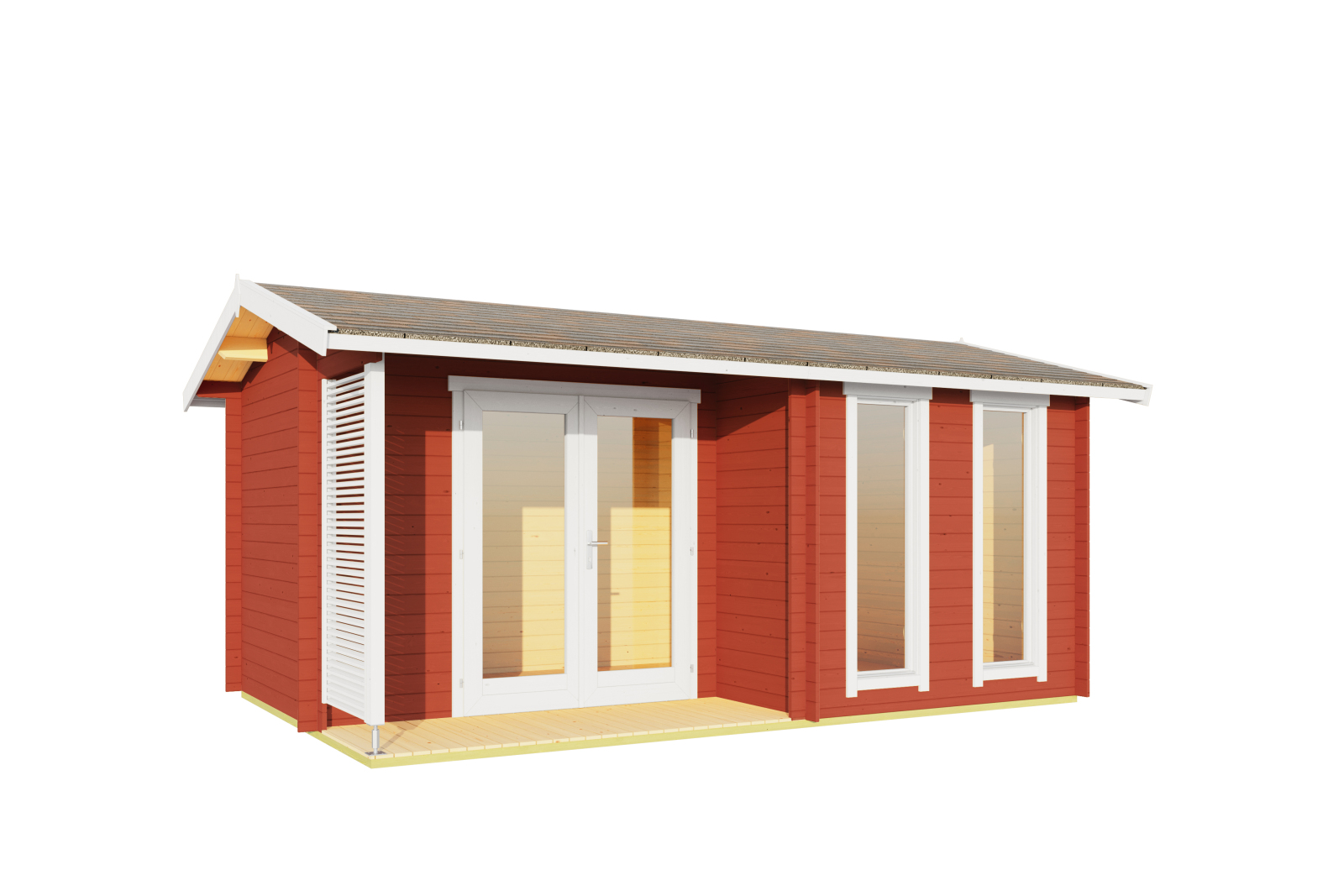 Gartenhaus RIVERSIDE - schwedenrot - Fichte massiv - 480x300 cm