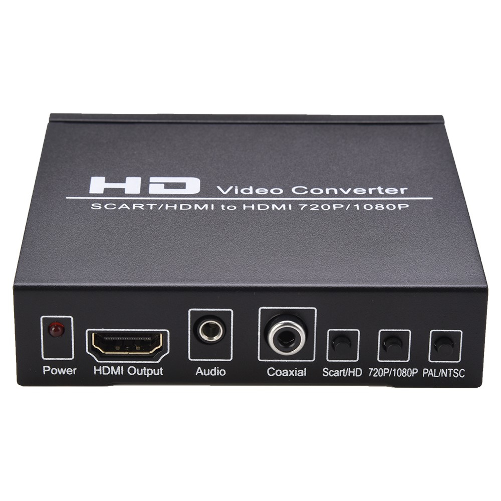 HDMI / Scart Audio Konverter Adapter auf HDMI 1080p FullHD / 3.5mm Klinke / Coaxial für TV / PC / DVD - Schwarz