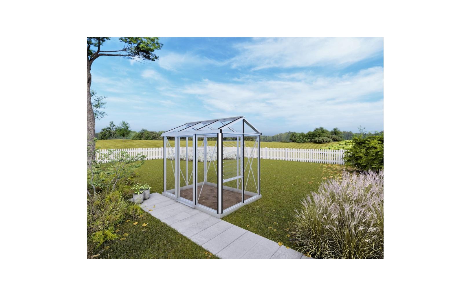 Gewächshaus Helios Urban, Alu 162 x 236 x 217 cm, Glas 4 mm<br>Stilvolles Gewächshaus für den urbanen Garten