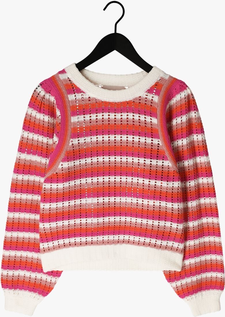 FREEBIRD roze freebird trui knit-point-stripe-cot-23-1