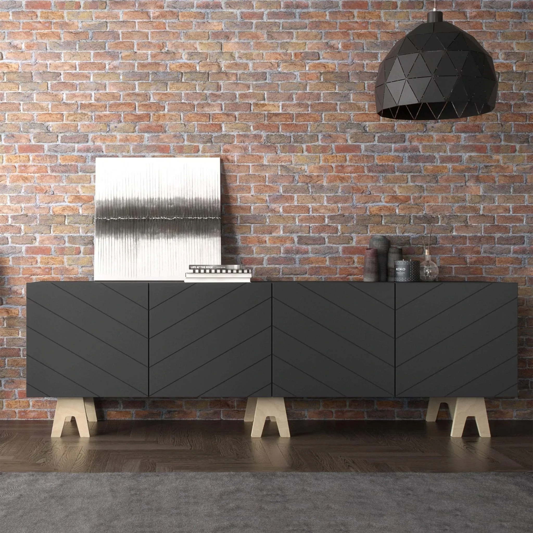 Nexera Meuble TV  Runway - Charcoal
