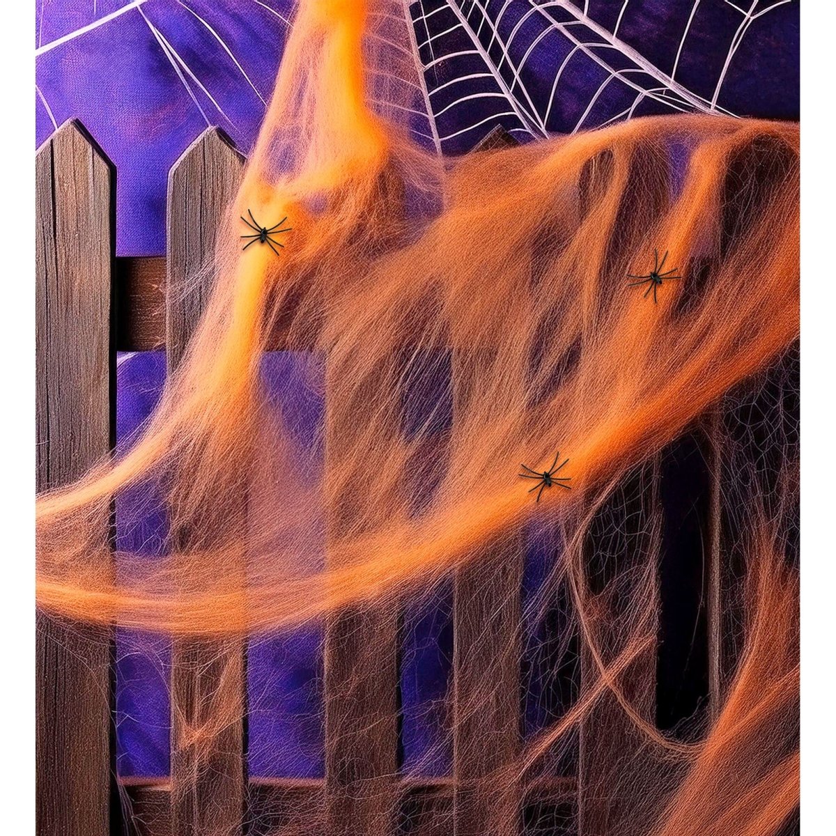 Oranje Spinnenweb Met Spinnen 4 delig