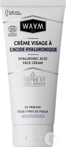 Waam Crème Visage À L'Acide Hyaluronique Tous Types De Peaux Bio Tube 75ml